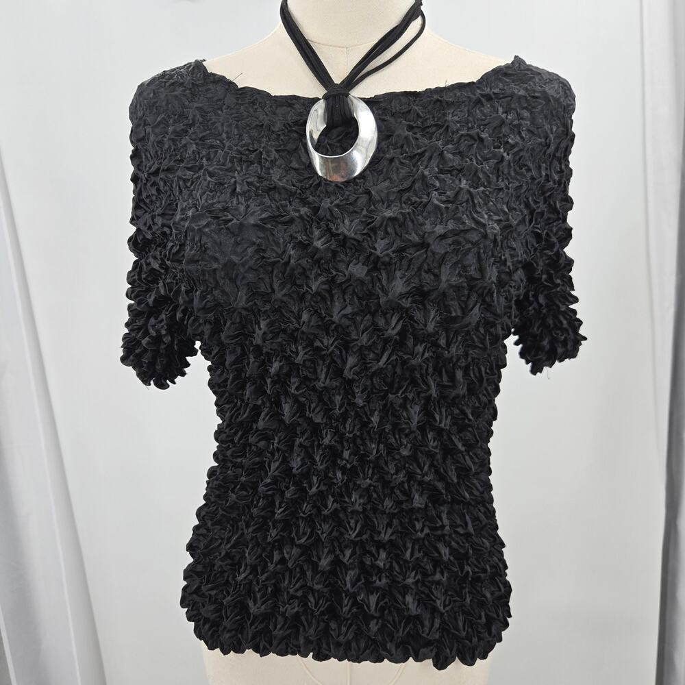 F.C. Women Vintage Y2K Baddie Punk Goth Magic Bubble Popcorn Crinkle Top One Sz